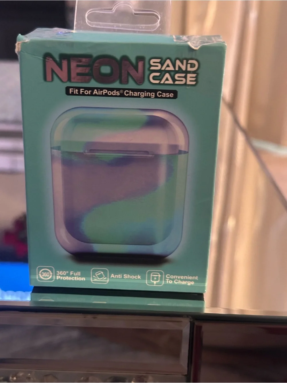 NEON Sand Case Protective Case for AirPods - Charging Case Purple & Pink Swirl